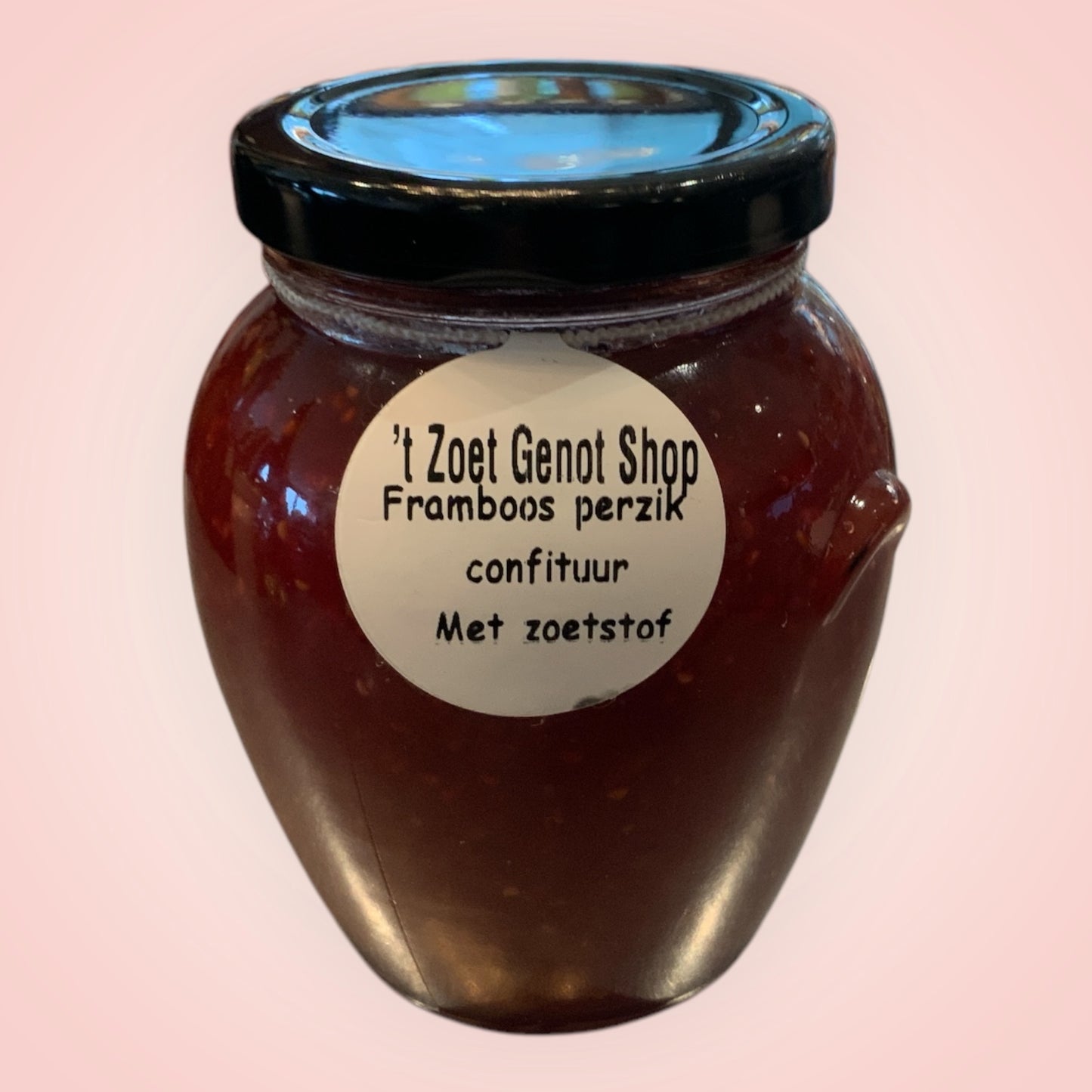 Framboos & perzik confituur -zoetstof, 375ml