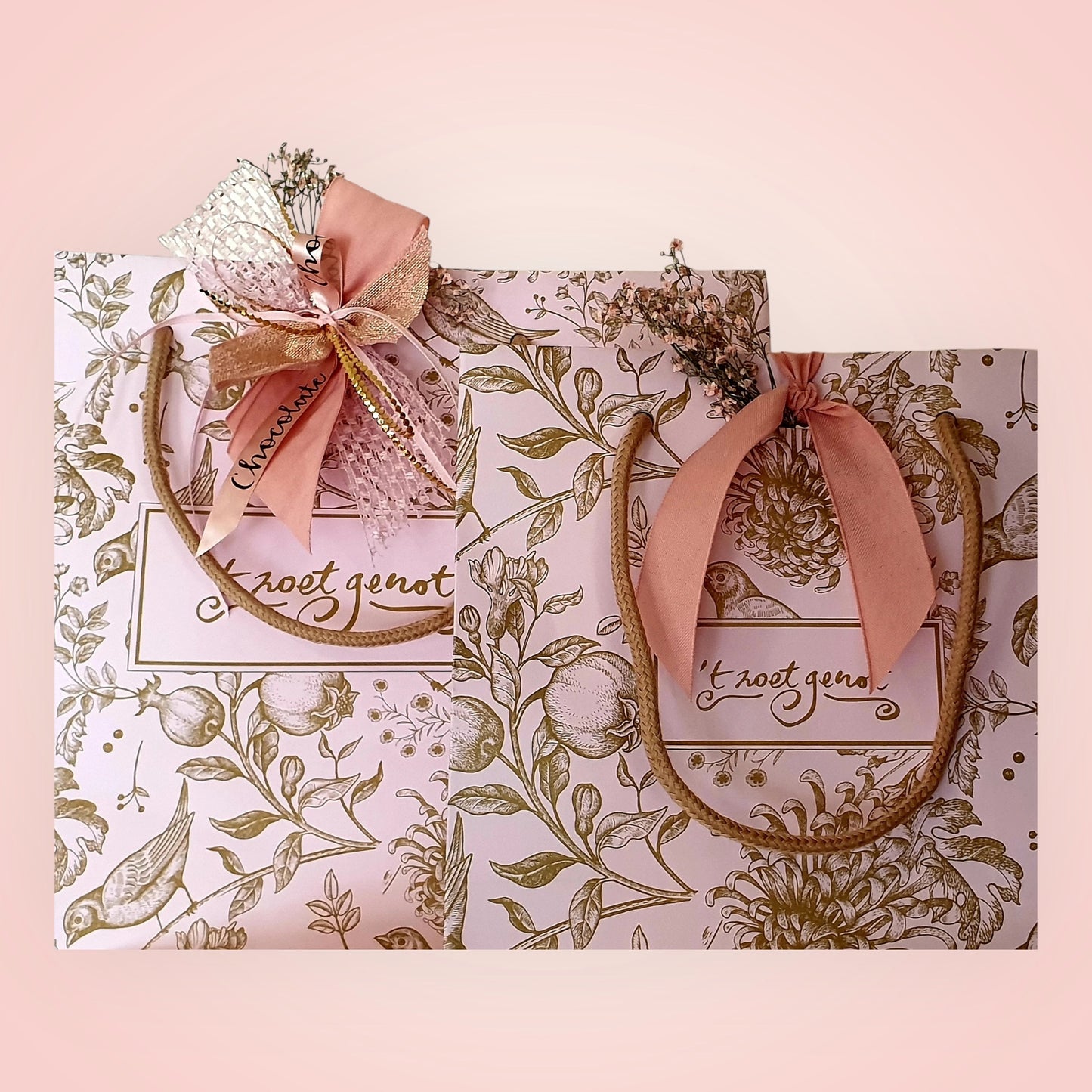 Cadeauzak Klein zoet genot shop roos