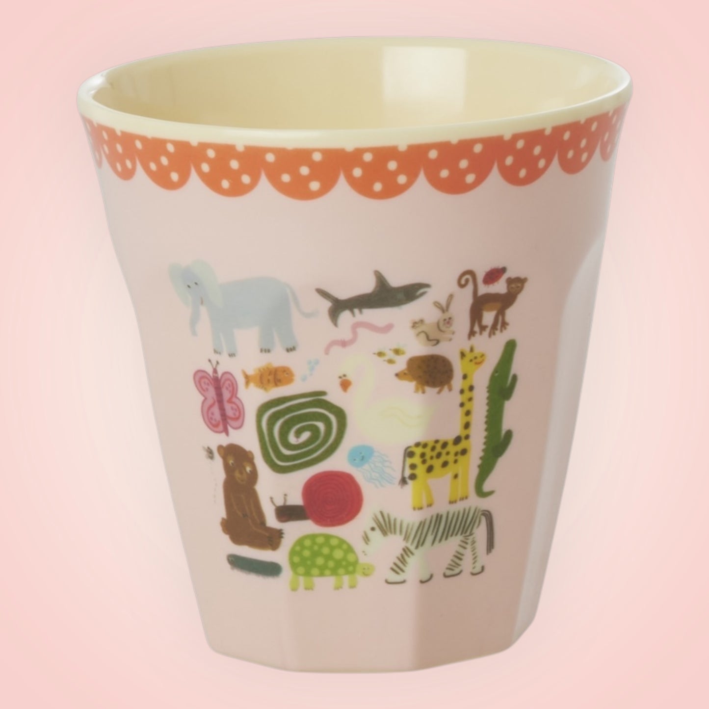 Rice drinkbeker M roze wildlife 9x9 cm 250ml