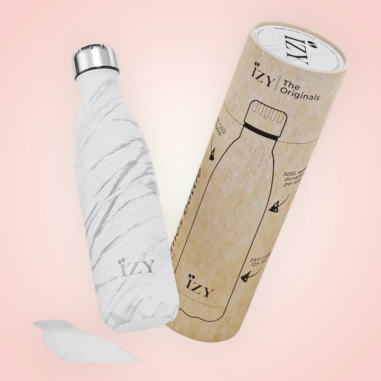 Thermosfles marmer wit