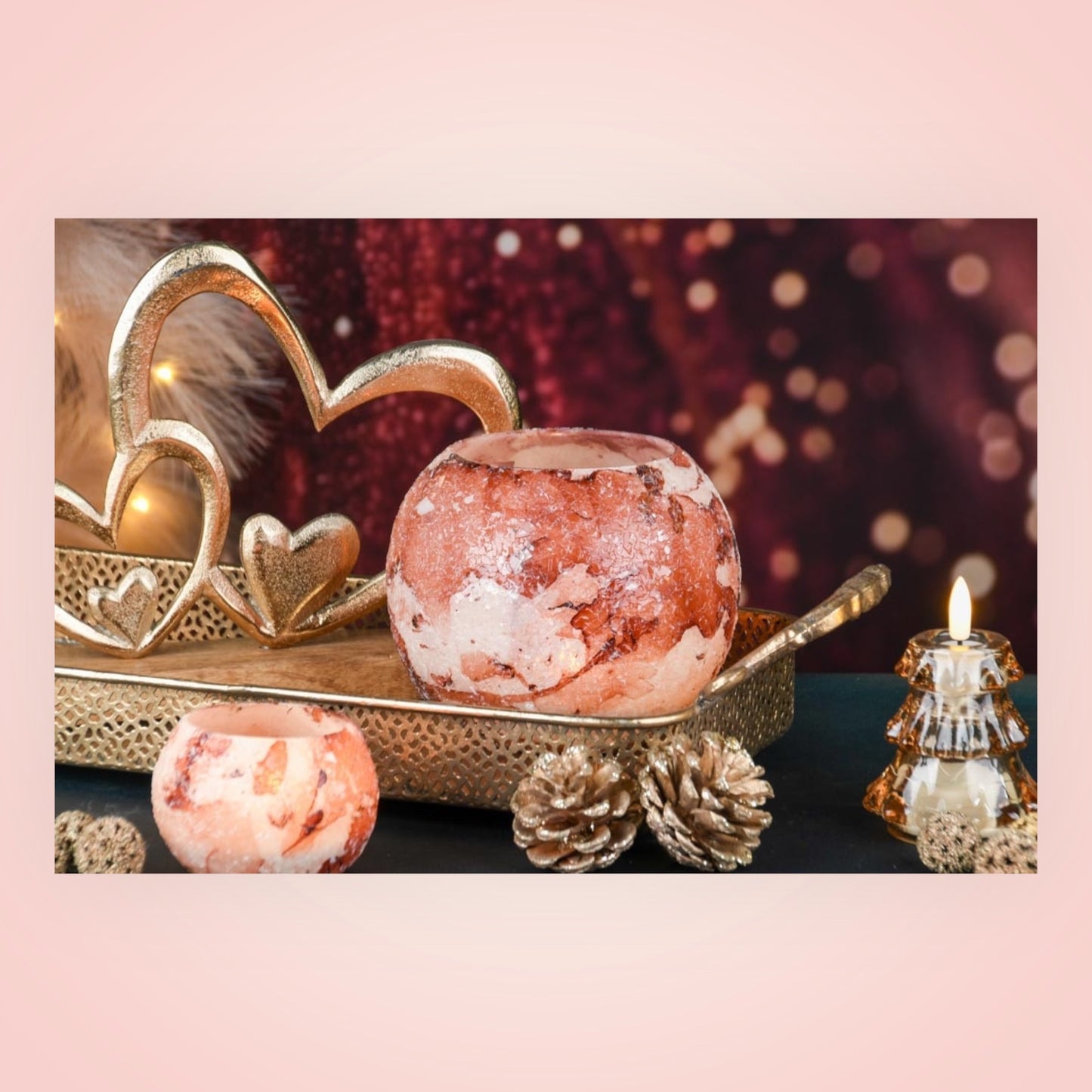 Theelichthouder Peach