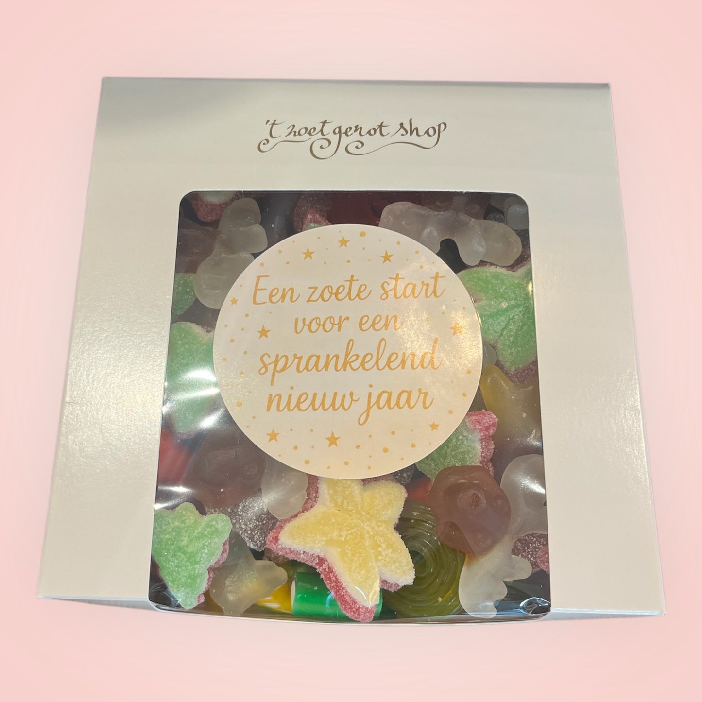 🎁 Snoepbox “Sprankelend Nieuwjaar” – Het perfecte eindejaarsgeschenk