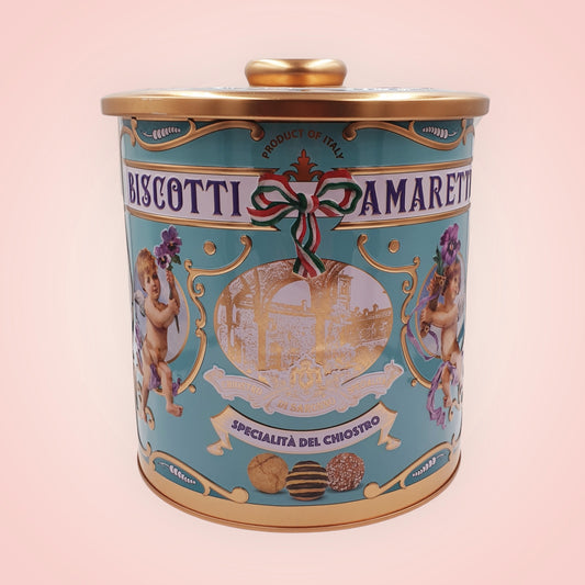 Amaretti blik blauw engeltjes