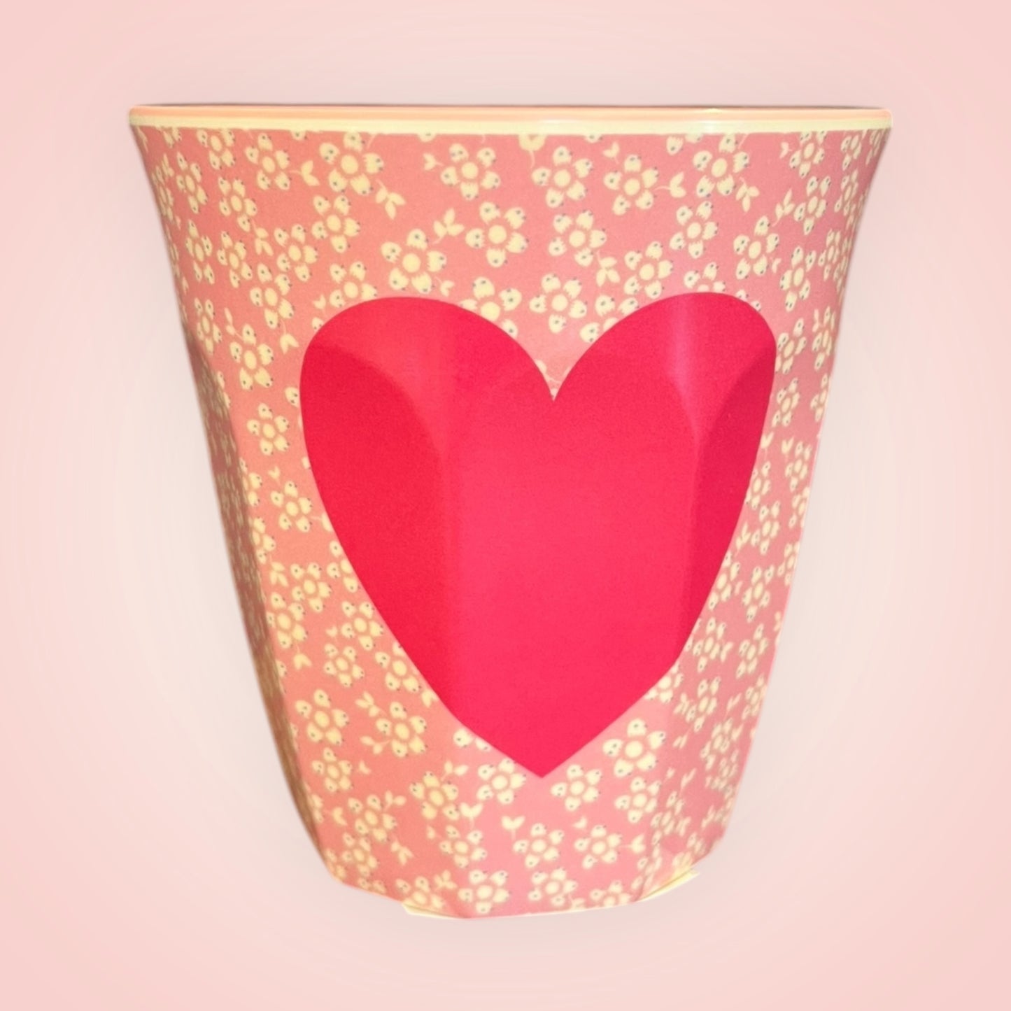 Rice drinkbeker M bloemig hart 9x9cm 300ml