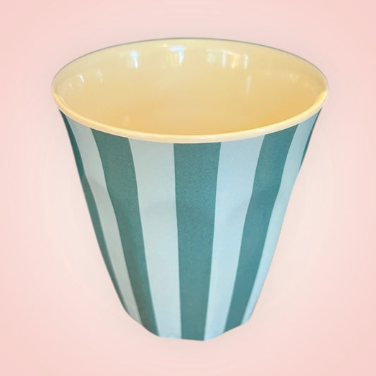Rice drinkbeker S strepen groen 7,5x7,5cm 160ml