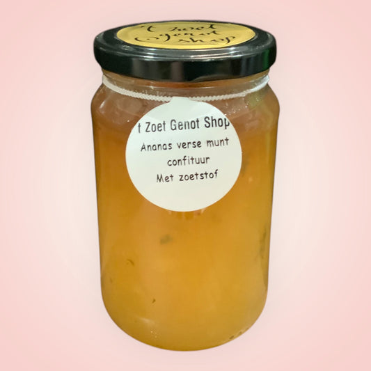 Suikerarme confituur ananas met verse munt 375ml
