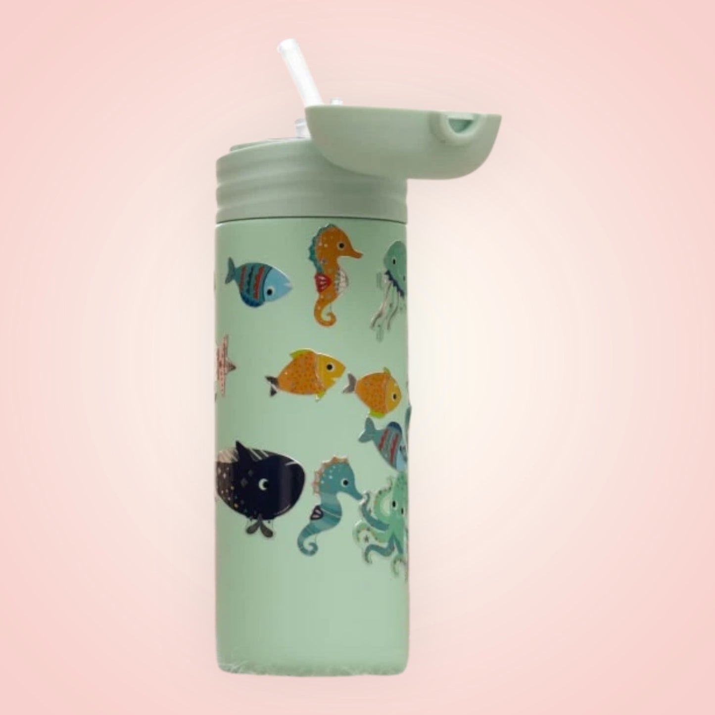 Drinkfles kids groen zeeleven