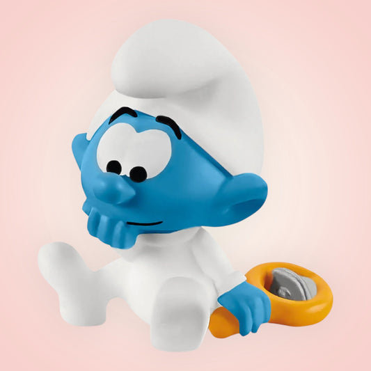 Baby Smurf met Rammelaar – Schattigheid in Smurfenformaat! 👶💙