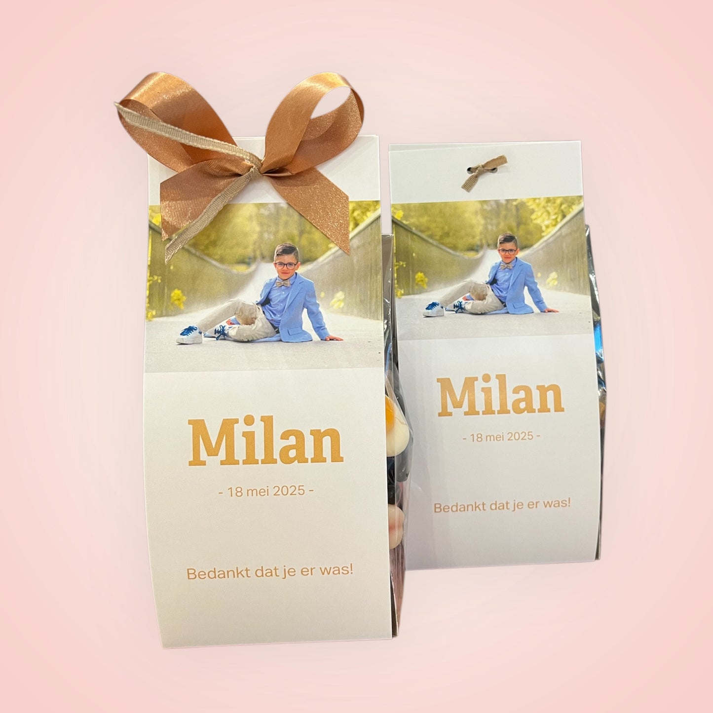 Gepersonaliseerde snoepzakjes voor communies en speciale gelegenheden