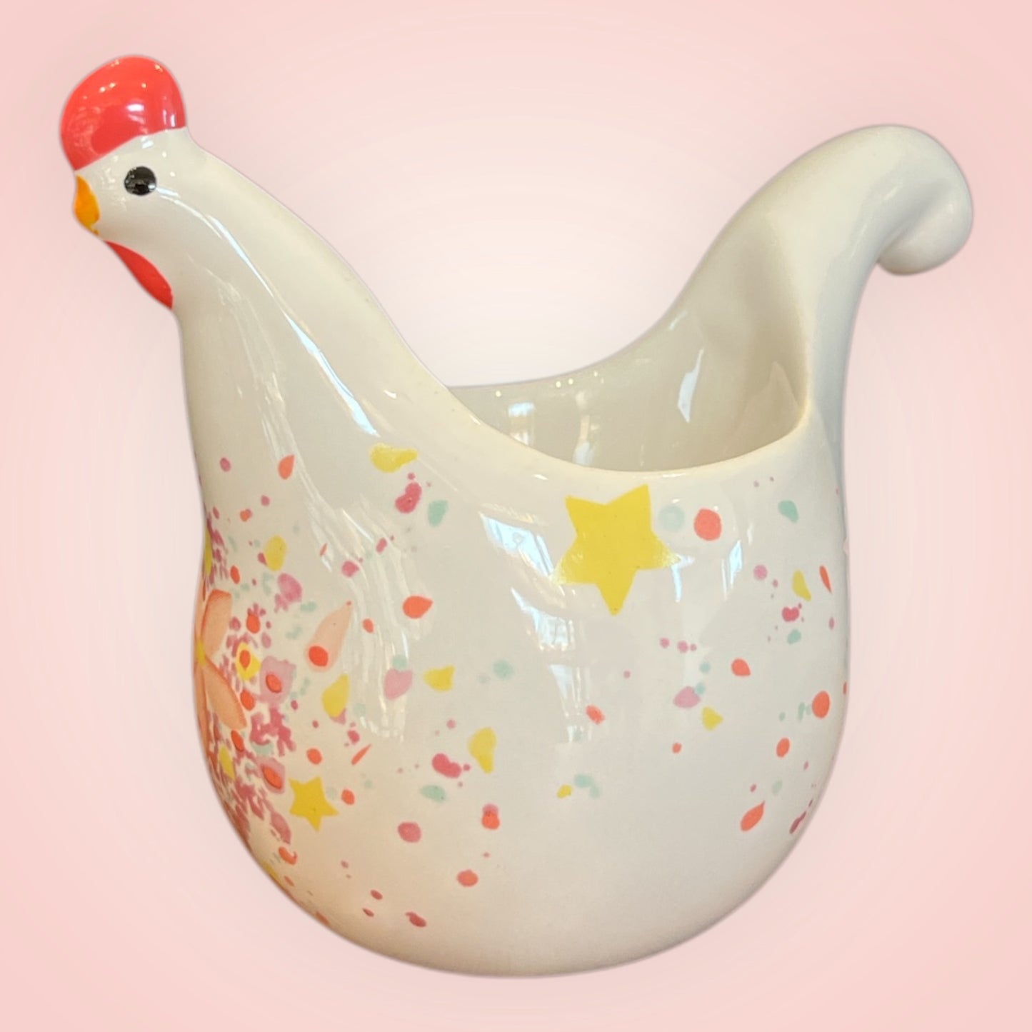 Eierdopje kleurrijk kipje