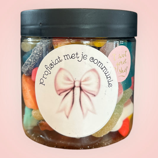 🎉 Communie Snoeppot S – Een Zoet Cadeautje met een Persoonlijke Touch 🍬