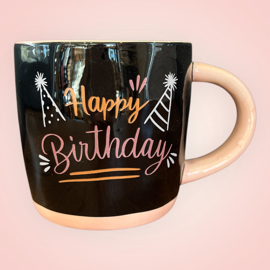 Happy birthday tas zwart