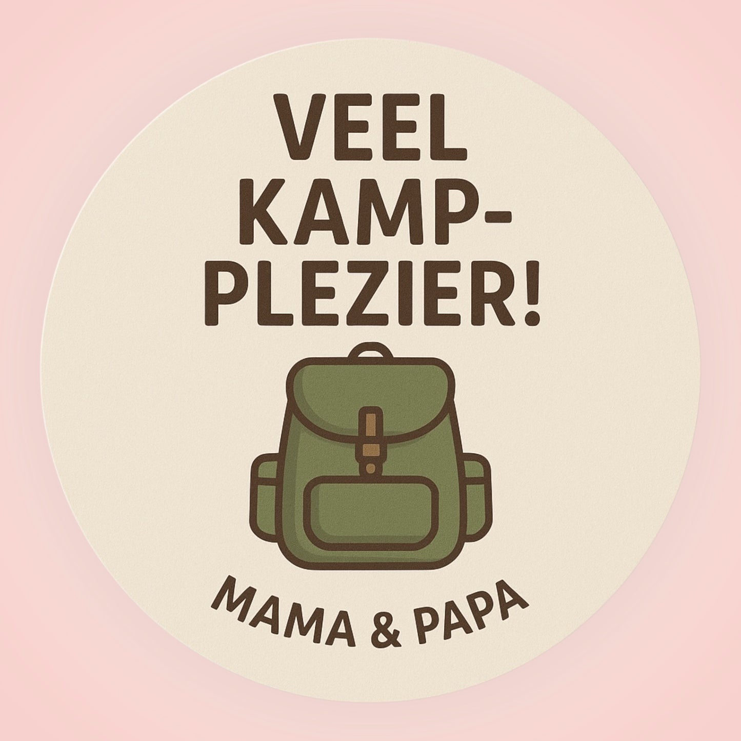 🎉 Snoepkoker S – “Veel plezier op kamp! Van mama en papa”