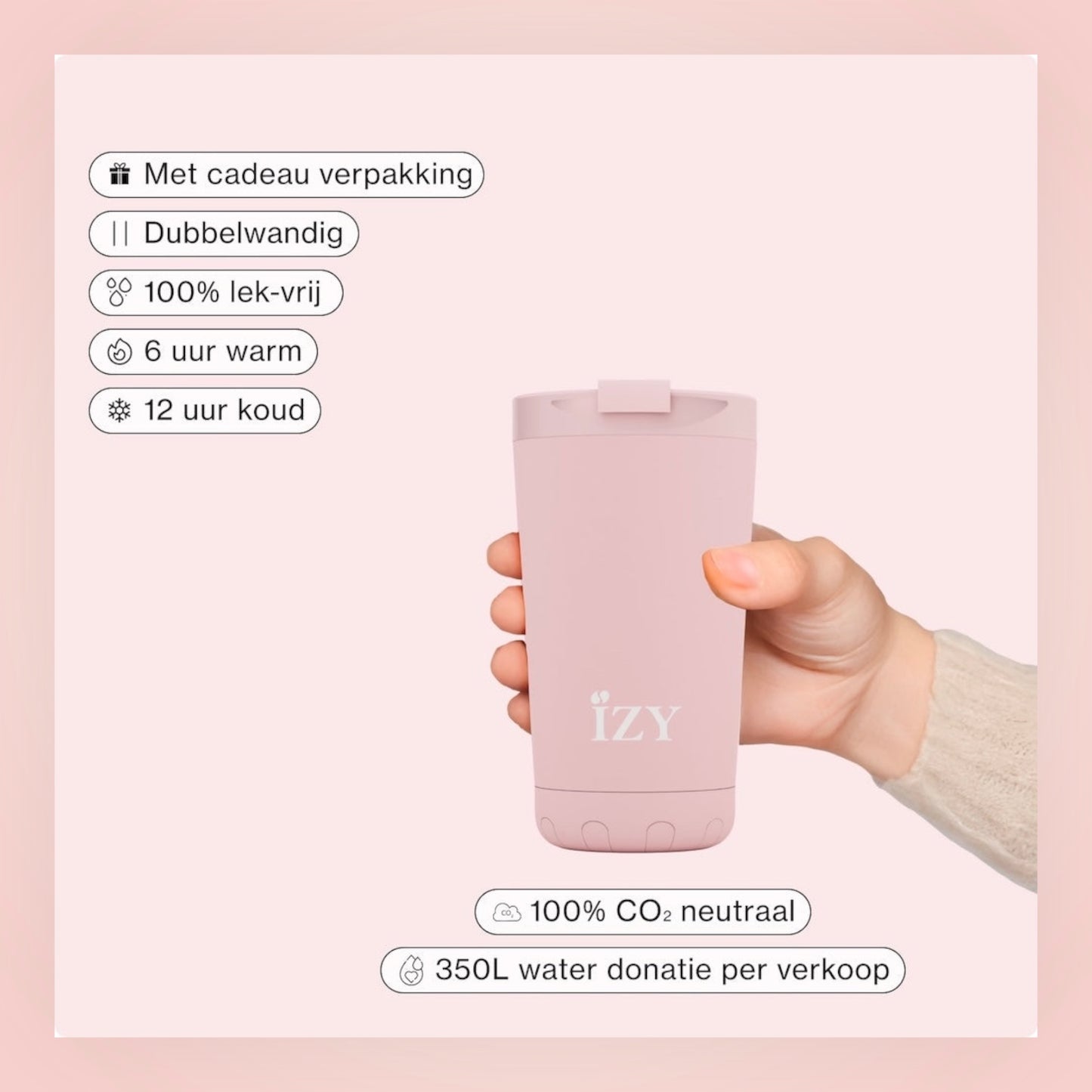 Thermosbeker roze