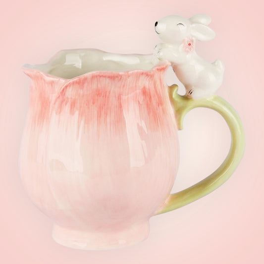 Mok tulp met konijntje