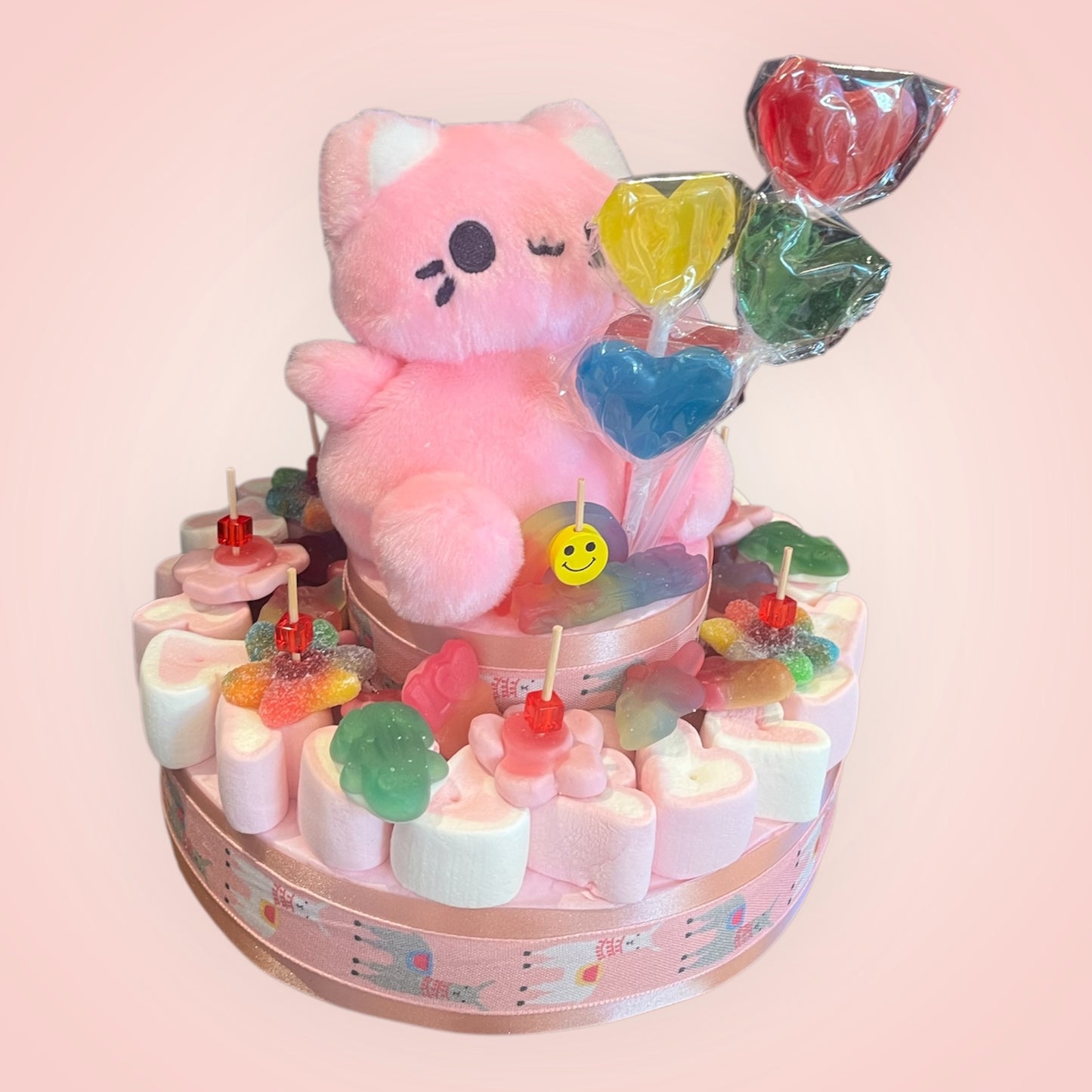 Pink Snoeptaart met knuffel