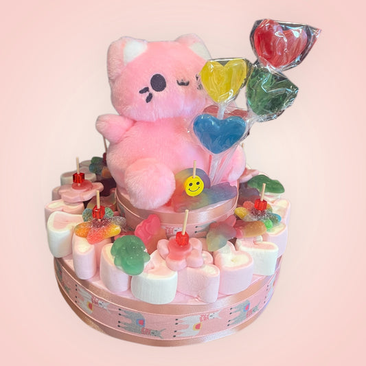 Pink Snoeptaart met knuffel