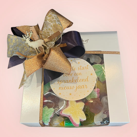 🎁 Snoepbox “Sprankelend Nieuwjaar” – Het perfecte eindejaarsgeschenk