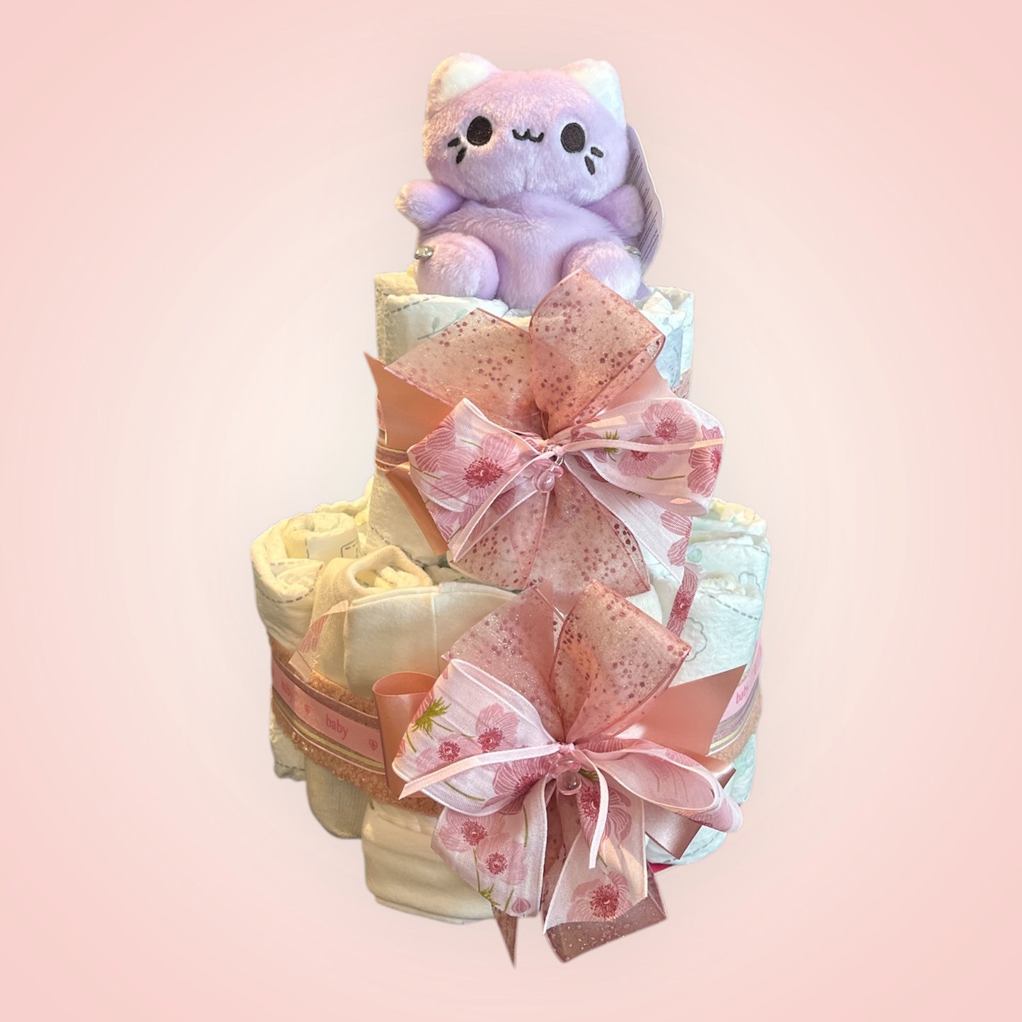 🎀 Pampertaart met Knuffel – Roze Thema