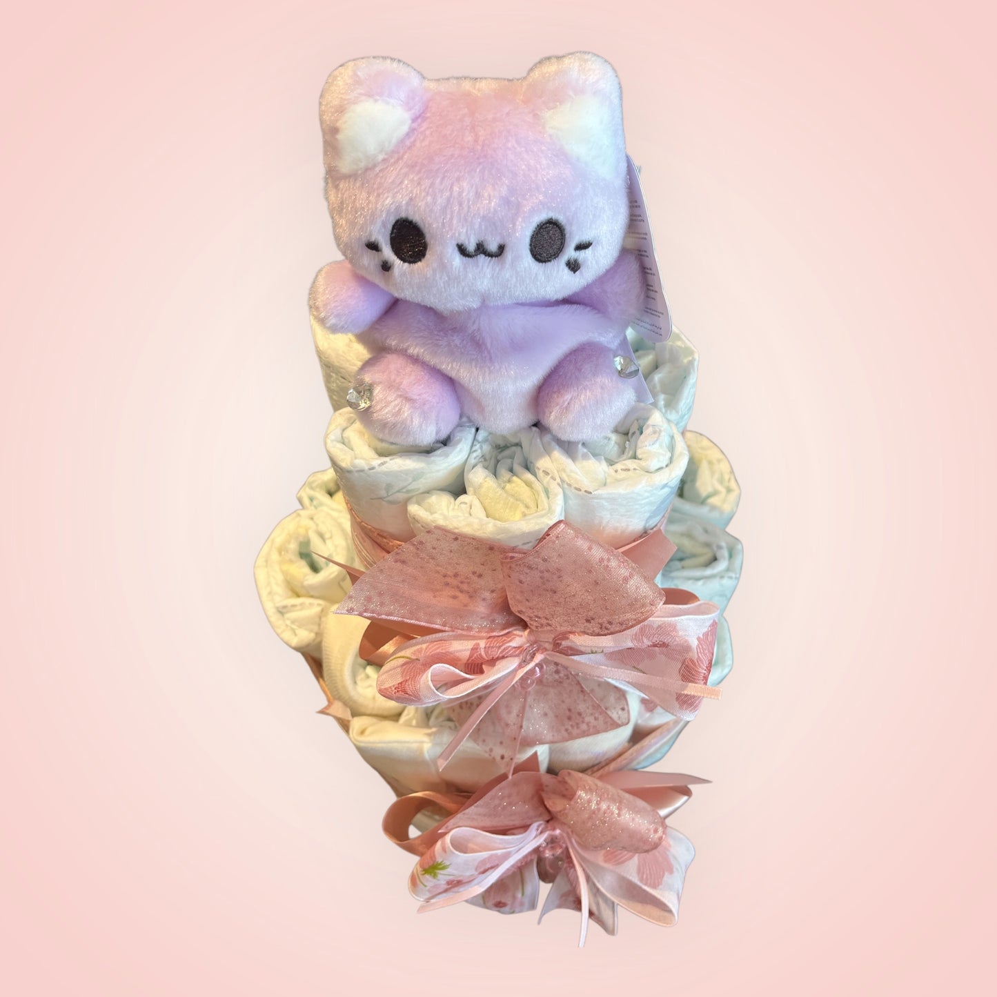 🎀 Pampertaart met Knuffel – Roze Thema