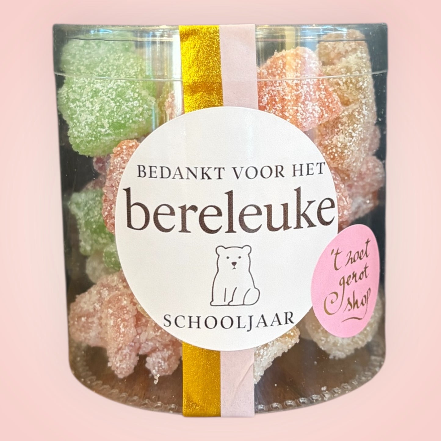 Bedankt voor het bereleuke schooljaar – Snoeppot 200g 🐻
