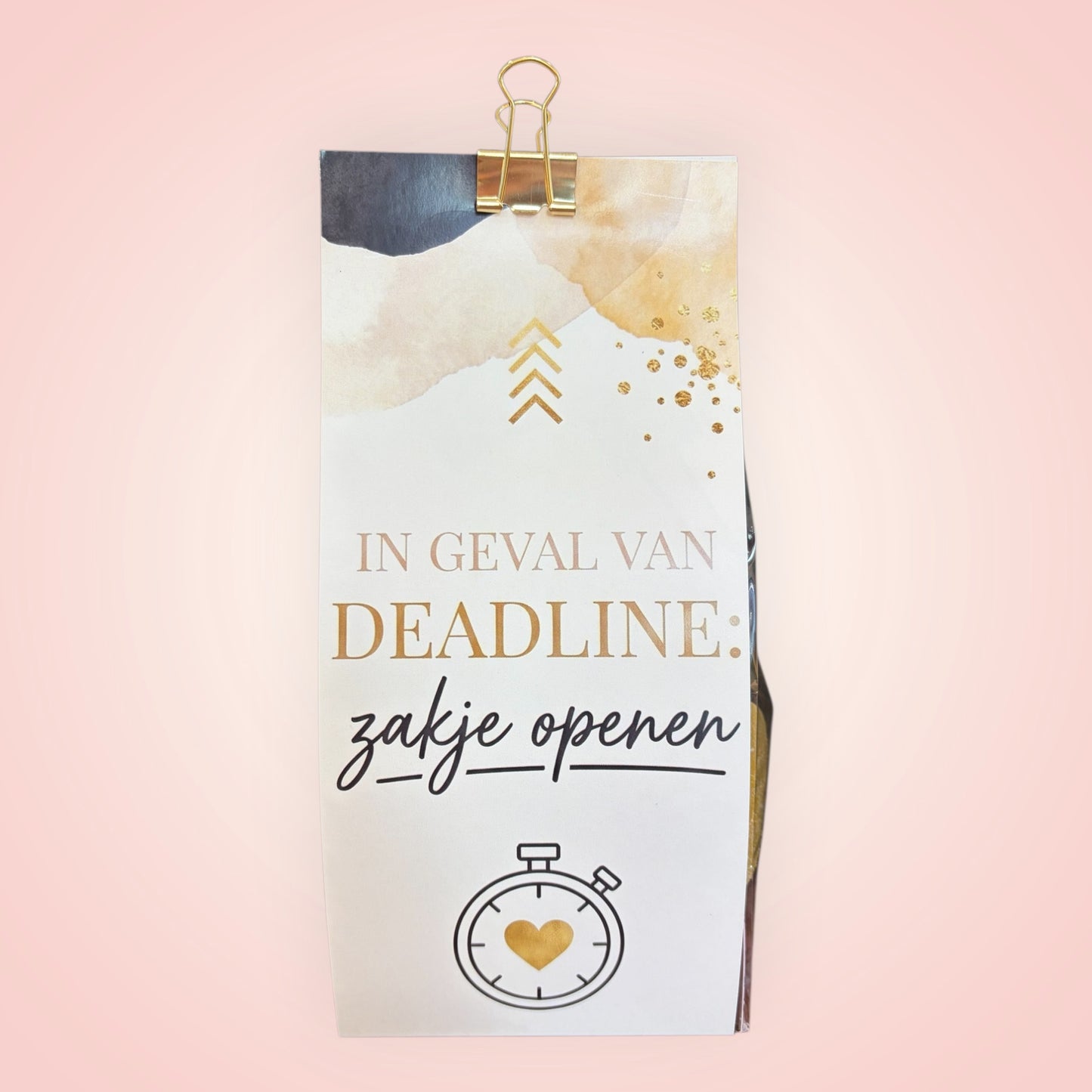 In geval van deadline: open het zakje