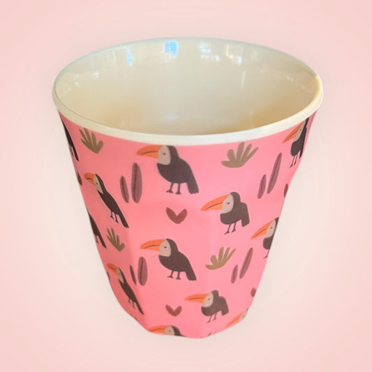 Rice drinkbeker S Toekan roos 7,5x7,5cm 160ml